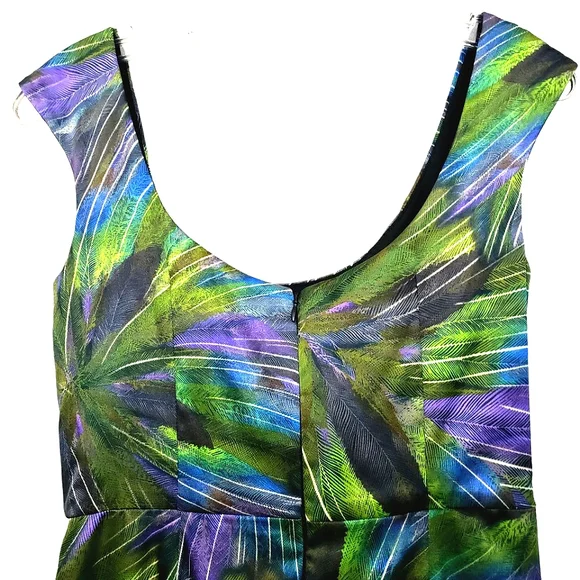 Maggy L Faux Purple/Green Wrap Dress - Picture 10 of 15